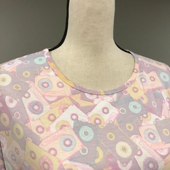 LulaRoe Irma cassette print tunic top - Picture 2 of 10